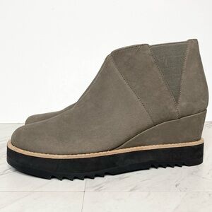 Eileen Fisher Caddy Gray Nubuck Wedge Bootie 11